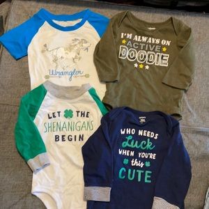 12 mo shirt and onesie bundle.
